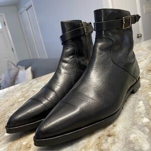 Burberry Black Leather Ankle Pointed Toes Boots Women’s Size 39.5